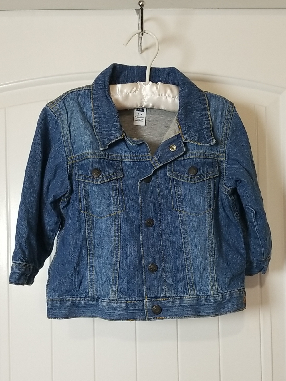 GAP Kids Fully Lined Blue Denim Button-Front Jean Jacket 18-24 Months